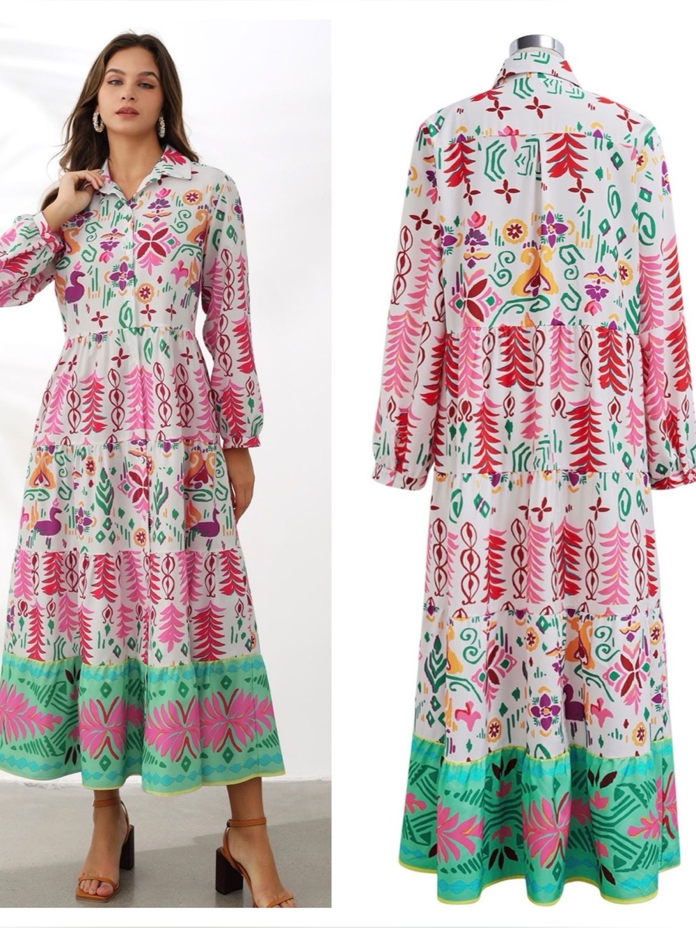 Sz M Sunday Up Bright Floral Maxi Dress